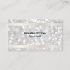 《写真》ぼけ味ホワイト金ゴールドバンディング 名刺