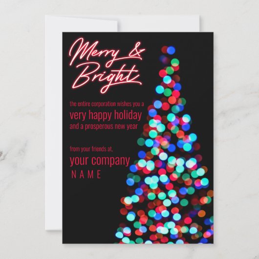 《写真》ぼけ味メリークリスマスツリーホリデー企業の シーズンカード (正面)