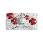 《写真》ぼけ味モダンスノーフレーククリスマス差出人住所 ラベル (正面)