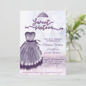 《写真》ぼけ味モダンパープルドレスティアラ甘い16 招待状 (スタンド正面)