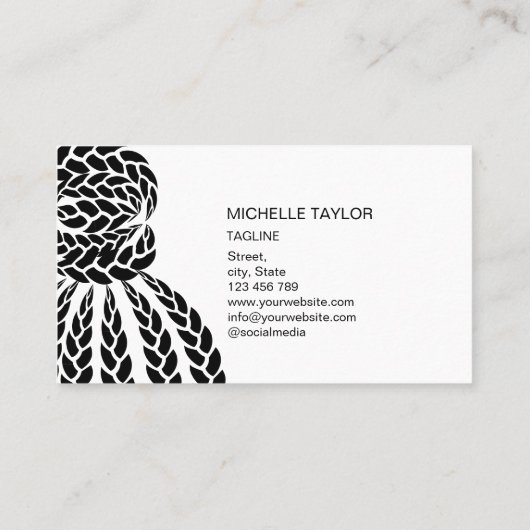 《写真》ぼけ味モダンヘアブレイダー、三つ編み用ヘアサロン 名刺 (裏面)