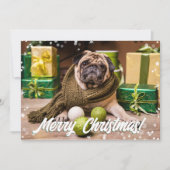 《写真》ぼけ味モダンメリークリスマスフォト ノートカード (正面)