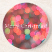 《写真》ぼけ味ライトカラフルメリークリスマスグリーティング コースター (正面)