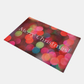 《写真》ぼけ味ライトカラフルメリークリスマスグリーティング ドアマット (アングル)