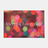 《写真》ぼけ味ライトカラフルメリークリスマスグリーティング ドアマット (正面)