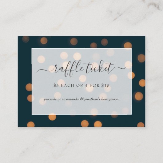《写真》ぼけ味ライトブライダルシャワーラッフルチケット エンクロージャーカード (正面)