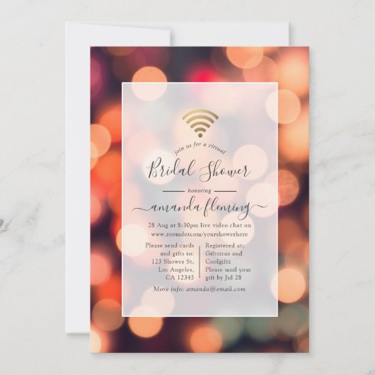 《写真》ぼけ味ライト仮想シャワー招待状 招待状 (正面)