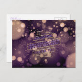 《写真》ぼけ味ライト日付を保存エレガントな誕生日パーティー 案内ポストカード (正面/裏面)