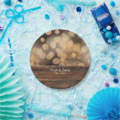 《写真》ぼけ味ライト&ウッド素朴スパークル結婚ズ ペーパープレート (パーティー)