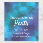 《写真》ぼけ味ライト、ブルースポット引っ越し祝いパーティーパーティー ワインラベル (シングルラベル)