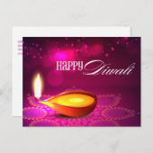 《写真》ぼけ味ライトDiwaliランプ ポストカード (正面/裏面)