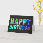 《写真》ぼけ味レインボーパターン誕生日カード カード (黄色い花)