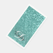 《写真》ぼけ味光ティール(緑がかった色)グリッターモノグラパーソナライズされたム (コーナー)