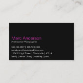 《写真》ぼけ味及びズームレンズのカメラマンの名刺D15 名刺 (裏面)