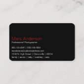 《写真》ぼけ味及びズームレンズのカメラマンの名刺D16 名刺 (裏面)