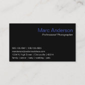 《写真》ぼけ味及びズームレンズのカメラマンの名刺D1 名刺 (裏面)