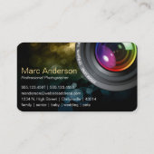 《写真》ぼけ味及びズームレンズのカメラマンの名刺D5 名刺 (裏面)