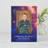 《写真》ぼけ味愛国的退役軍人葬儀祈りの言葉カード 招待状 (スタンド正面)