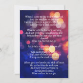 《写真》ぼけ味愛国的退役軍人葬儀祈りの言葉カード 招待状 (裏面)