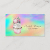 《写真》ぼけ味水彩模様ホログラフィカラフルック 名刺 (正面)