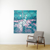 《写真》ぼけ味灯付きチェーンリンクフェンス タペストリー (インサイチュ)