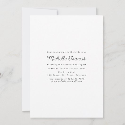 《写真》ぼけ味素朴マウスホタルのメイソンの瓶シャワーインビタ 招待状 (裏面)