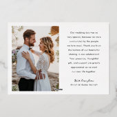 《写真》ぼけ味結婚オーバーレイ箔サンキューカード 箔招待状 (裏面)