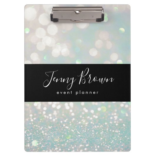 《写真》ぼけ味結晶グリッターパステルモノグラムクリップボード クリップボード (正面)