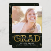 《写真》ぼけ味編集可能カラー写真卒業招待状 招待状 (正面/裏面)