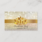 《写真》ぼけ味金ゴールドロータスフラワーヨガインストラクター事業 名刺 (正面)