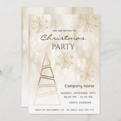 《写真》ぼけ味金ゴールド雪企業の雪クリスマスパーティー 招待状 (正面/裏面)