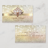 《写真》ぼけ味金ゴールド、ブラウンロータスフラワーヨガインストラクター 名刺 (正面/裏面)