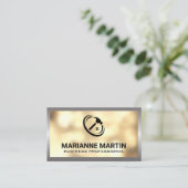 《写真》ぼけ味金ゴールド | ホームハンマーのロゴ名刺 名刺 (スタンド正面)