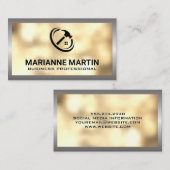 《写真》ぼけ味金ゴールド | ホームハンマーのロゴ名刺 名刺 (正面/裏面)