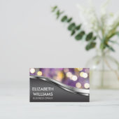 《写真》ぼけ味 |金属の背景 名刺 (スタンド正面)