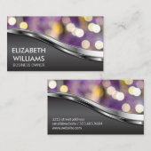 《写真》ぼけ味 |金属の背景 名刺 (正面/裏面)