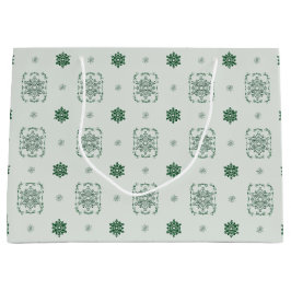 《写真》ぼけ味Navidad装飾雪片 ラージペーパーバッグ