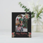 写真 アーチ クランベリー メリークリスマス ブラック シーズンカード (スタンド正面)