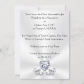 写真、ウェディング日付カードを封筒で保存 招待状 (裏面)