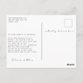 写真 ウェディング サンクス ポストカード (裏面)