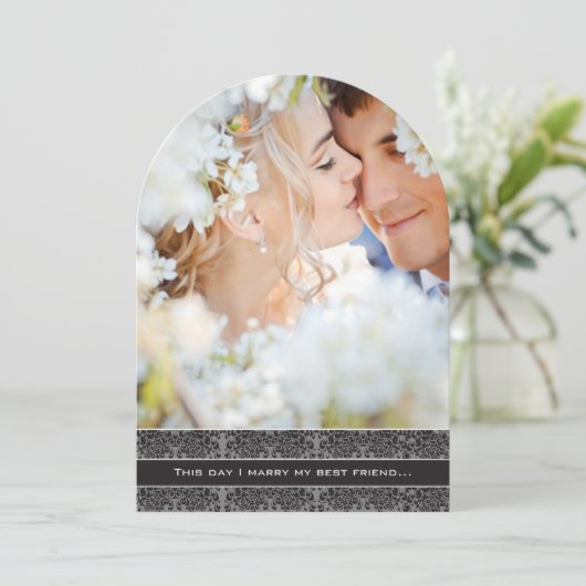 写真 ウェディング 招待状 私は親友と結婚します (スタンド正面)