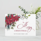 写真 エレガントなポインセチアのクリスマスグリーティング シーズンカード (スタンド正面)