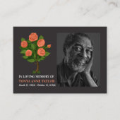 写真、エレガントバラブッシュ、祈りの言葉カード 名刺 (正面)