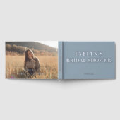 写真 エレガント シンプル ブライダルシャワー 青 ゲストブック (全面)