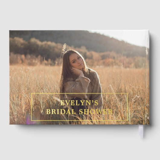 写真 エレガント シンプル ブライダル シャワー 緑 ゲストブック (裏面)