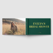 写真 エレガント シンプル ブライダル シャワー 緑 ゲストブック (全面)