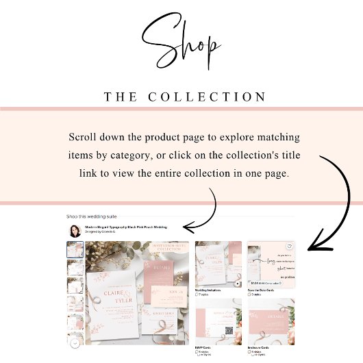 写真, エレガント, ミニマル, 淡いピンク, オレンジがかったピンクのウェディング セーブザデート