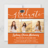 写真 オレンジ マグネット 卒業おめでとう ご案内 (正面)