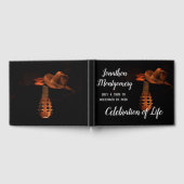 写真、カウボーイハットとギターお祝い・オブ・ライフ ゲストブック (全面)