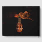 写真、カウボーイハットとギターお祝い・オブ・ライフ ゲストブック (裏面)